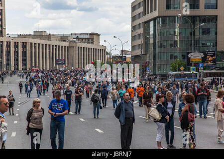 Moscou, Russie. Jun 12, 2017. Saharova protestation de rue organisé par Alexei Navalny contre la politique de planification de la ville, la démolition et d'ignorer des bâtiments inachevés. Credit : Makovsky Stanislav/Alamy Live News Banque D'Images