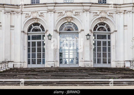 Stupinigi, Italie. Détail de la Palazzina di Stupinigi extérieur, résidence royale depuis 1946. Banque D'Images