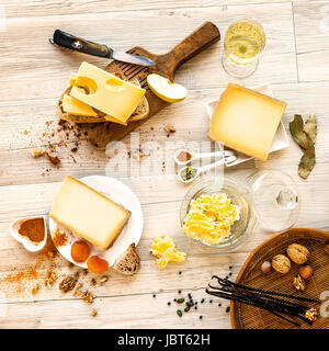 Goûté le fromage suisse et de l'alimentation pour le brunch ou apperitive instant Banque D'Images