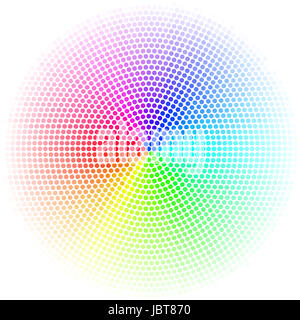 Multicolore d'égaliseur numérique sous forme de points en cercle sur fond blanc Banque D'Images