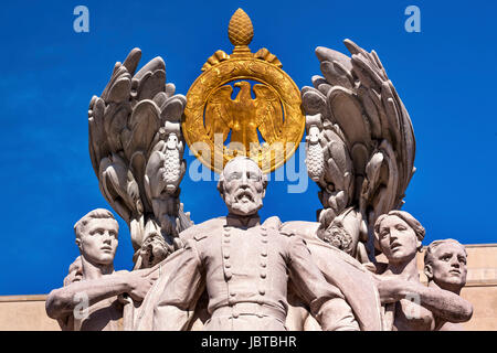 George Gordon Memorial Statue Guerre civile Pennsylvania Ave Washington DC Art public donnée par l'État de Pennsylvanie. Artiste est Charles Grafly et statue a été consacrée en 1927. Général chargé de l'Union européenne à la bataille de Gettysburg. Les résidents du Massachusetts payé pour la statue, entourée de six figures symbolisant les traits d'un bon général Banque D'Images