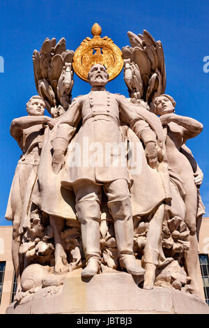 George Gordon Memorial Statue Guerre civile Pennsylvania Ave Washington DC Art public donnée par l'État de Pennsylvanie. Artiste est Charles Grafly et statue a été consacrée en 1927. Général chargé de l'Union européenne à la bataille de Gettysburg. Les résidents du Massachusetts payé pour la statue, entourée de six figures symbolisant les traits d'un bon général Banque D'Images