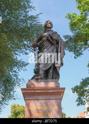 Le Mendelssohn Denkmal monument de musicien Allemand Jakob Ludwig Felix Mendelssohn Bartholdy a été conçu par Werner Stein en 1892 à Leipzig en Allemagne Banque D'Images