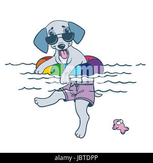 Temps de chien chiot, animal, vecteur , illustration Banque D'Images