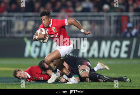 Les Lions britanniques et irlandais Anthony Watson durant la visite à l'AMI Stadium match, Christchurch. Banque D'Images