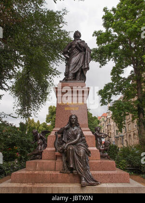 Le Mendelssohn Denkmal monument de musicien Allemand Jakob Ludwig Felix Mendelssohn Bartholdy a été conçu par Werner Stein en 1892 à Leipzig en Allemagne Banque D'Images