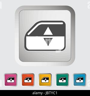 Lève-vitre. Seule icône. Vector illustration. Illustration de Vecteur