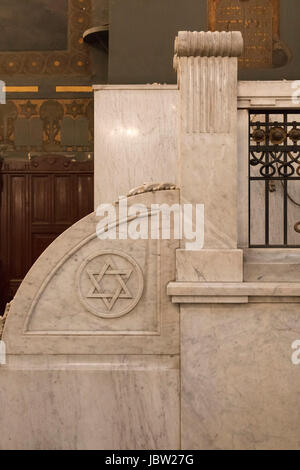 Détail de en heichal, La Porte du Ciel, synagogue Adly Street, Le Caire, Egypte Banque D'Images