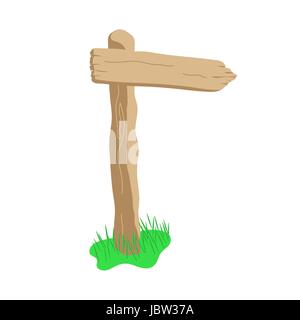 La forme de flèche vecteur cartoon style vierge de signe en bois isolé sur fond blanc Illustration de Vecteur