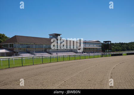 Lors d'une tribune vide Lingfield Park Racecourse à Surrey en Angleterre Banque D'Images