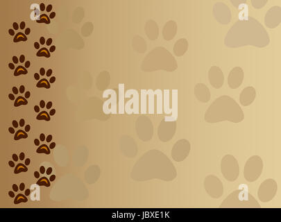 Paw track animal fond châssis avec copie espace pour le texte Banque D'Images