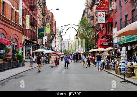 Le quartier de la petite Italie dans le lower Manhattan, près de Mulberry Street Banque D'Images