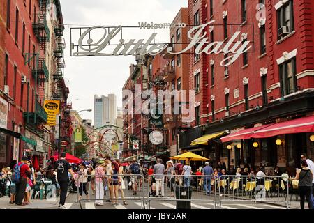 Le quartier de la petite Italie dans le lower Manhattan, près de Mulberry Street Banque D'Images