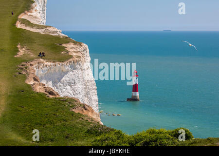 Une vue de la craie Beachy Head pointe dans l'East Sussex, Royaume-Uni. Banque D'Images