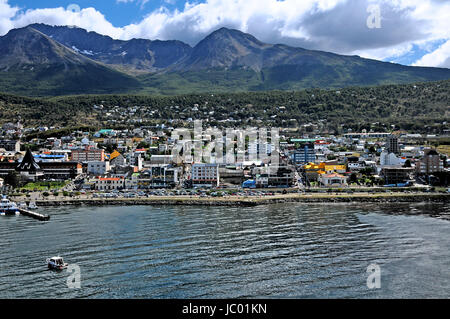 Station balnéaire d'Ushuaia situé sur l'archipel de la Terre de Feu, la pointe sud de l'Amérique du Sud - 27/02/2011 Banque D'Images