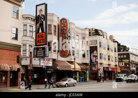 San Francisco au nord de la bande de plage clubs (red light district) - San Francisco, California USA Banque D'Images