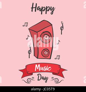 Fête de la musique carte de style Illustration de Vecteur