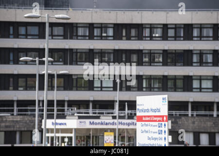 Hôpital Monklands NHS a été touché par la cyber-attaque récente. En vedette : où : Cumbernauld, Royaume-Uni Quand : 13 mai 2017 Source : WENN.com Banque D'Images