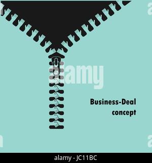Symbole de fermeture éclair et prise de businessman accord sur background.serrer la main,transaction réussie.partenariat,des affaires et de l'accord notion.v Illustration de Vecteur