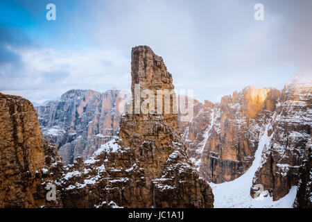 Sur les montagnes Dolomites Italie Sella Ronda Banque D'Images