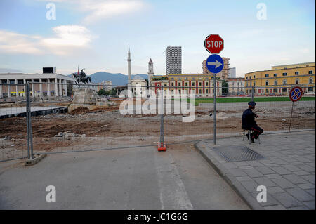 Tirana, Albanie, la place Skanderbeg à Tirana Banque D'Images