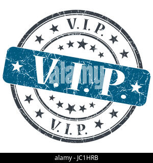 Grunge stamp ronde bleu VIP sur fond blanc Banque D'Images