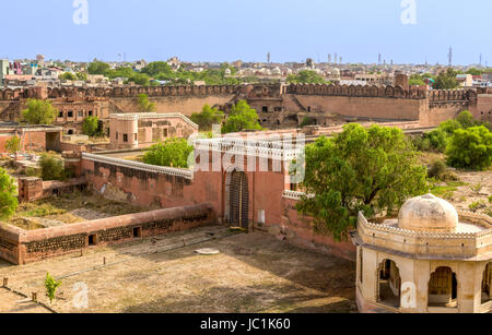 Imposant palais du maharadjah de Bikaner Junagarh fort intérieur, Bikaner, Rajasthan, India Banque D'Images