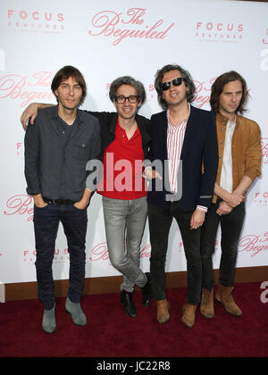 Los Angeles, Californie, États-Unis. 12 juin 2017. Thomas mars, Laurent Brancowitz, Christian Mazzalai et Deck D'arcy de Phoenix. ''The Beguiled''' première de Los Angeles à Directors Guild of America. Crédit photo : F. Sadou/AdMedia crédit : F. crédit : Alamy Live News Banque D'Images