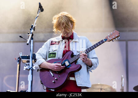 Belfast, Irlande du Nord. 14 Jun 2017 - Arcade Fire jouer la Belsonic Festival de Musique Banque D'Images