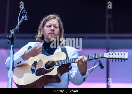 Belfast, Irlande du Nord. 14 Jun 2017 - Arcade Fire jouer la Belsonic Festival de Musique Banque D'Images