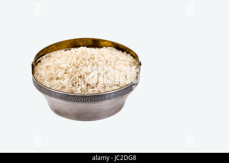 Riz blanc en argent rare pial isolé sur fond blanc Banque D'Images