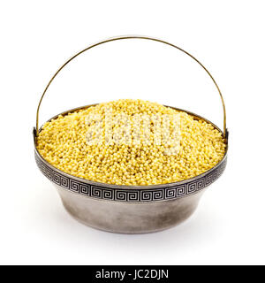 Matières sèches mil en argent rare pial isolé sur fond blanc Banque D'Images