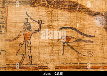 Détail de l'ancienne Livre des Morts (1070) de la C.-B., Thèbes - Égypte Banque D'Images