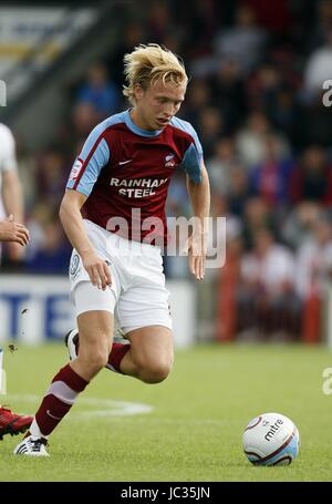 JOSH WRIGHT SCUNTHORPE UNITED FC SCUNTHORPE UNITED FC RUE GLANFORD PARK SCUNTHORPE ANGLETERRE 28 Août 2010 Banque D'Images