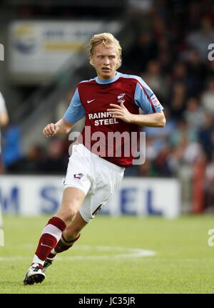 JOSH WRIGHT SCUNTHORPE UNITED FC SCUNTHORPE UNITED FC RUE GLANFORD PARK SCUNTHORPE ANGLETERRE 28 Août 2010 Banque D'Images