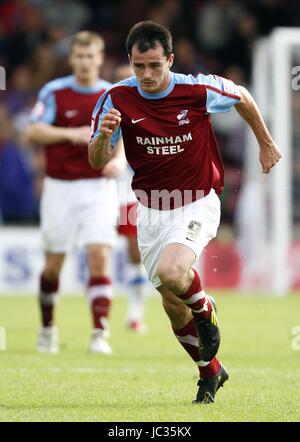 CHRIS DAGNALL SCUNTHORPE UNITED FC SCUNTHORPE UNITED FC RUE GLANFORD PARK SCUNTHORPE ANGLETERRE 28 Août 2010 Banque D'Images