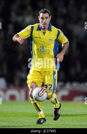 ANDREW HUGHES LEEDS UNITED FC LEEDS UNITED FC STADE KEEPMOAT ANGLETERRE DONCASTER 17 Septembre 2010 Banque D'Images