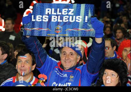 FANS FRANÇAIS Angleterre/France, le stade de Wembley Londres Angleterre 17 Novembre 2010 Banque D'Images