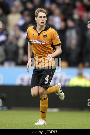 DAVID EDWARDS de Wolverhampton Wanderers FC Wolverhampton Wanderers FC MOLINEUX STADIUM WOLVERHAMPTON ENGLAND 12 Décembre 2010 Banque D'Images