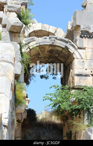 Marble arch antique lycienne myra en Turquie. Banque D'Images