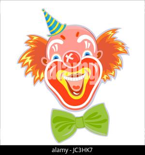 Sex connections in Happy smiling clown aux cheveux rouges chef isolated on white Illustration de Vecteur