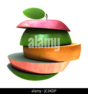 Différents type de tranches de fruits empilés pour adv ou autres fins utiliser Banque D'Images