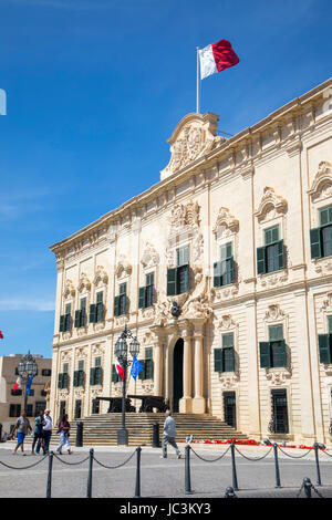 Malte, La Valette, la capitale, l'Auberge de Castille et Leon, ancien palais royal, aujourd'hui le siège du Premier Ministre, Banque D'Images