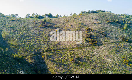 Vue aérienne d'un chemin menant à Monte Boletto, Alpes, près du lac de Côme. Como, Como, Lombardie, Italie Banque D'Images