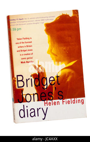 Un exemplaire de poche de Bridget Jones de Helen Fielding. Publié pour la première fois en 1996. Banque D'Images