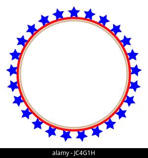 Anneau rond cadre avec étoile drapeau américain stylisé est un symbole,logo Illustration de Vecteur