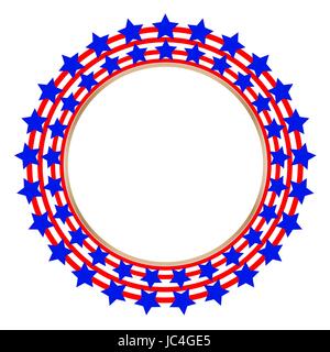 Cadre rond United States flag avec espace pour le texte Illustration de Vecteur