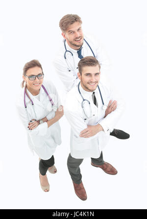 Portrait de groupe de collègues de l'hôpital sourire ensemble permanent Banque D'Images