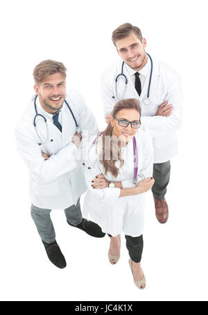Portrait de groupe de collègues de l'hôpital sourire ensemble permanent Banque D'Images