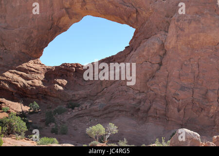 La fenêtre du sud à Arches national park utah Banque D'Images